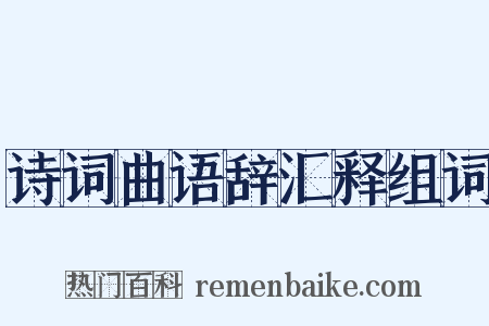 诗词曲语辞汇释组词是什么意思的图片